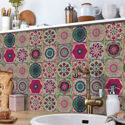 Zelfklevende Mandala Tegelstickers Voor Decoratieve Update Van Wanden En Interieur