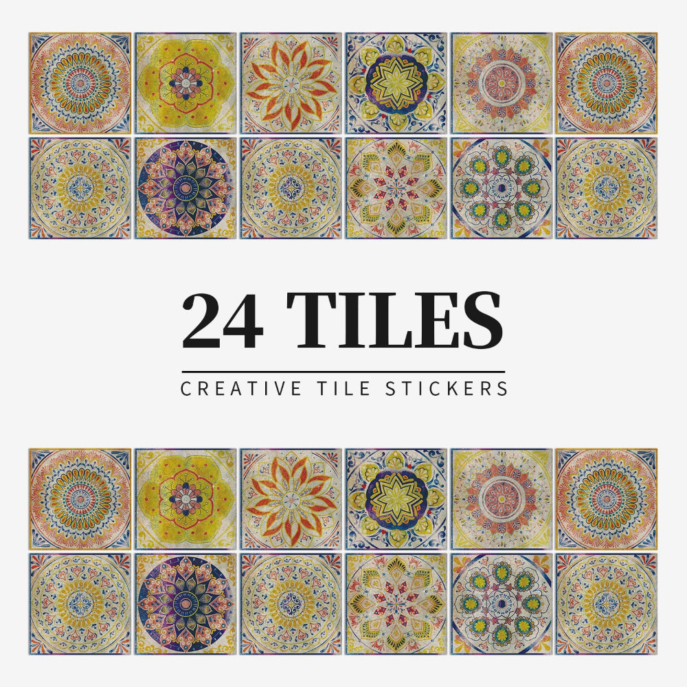Zelfklevende Mandala Tegelstickers Voor Decoratieve Update Van Wanden En Interieur