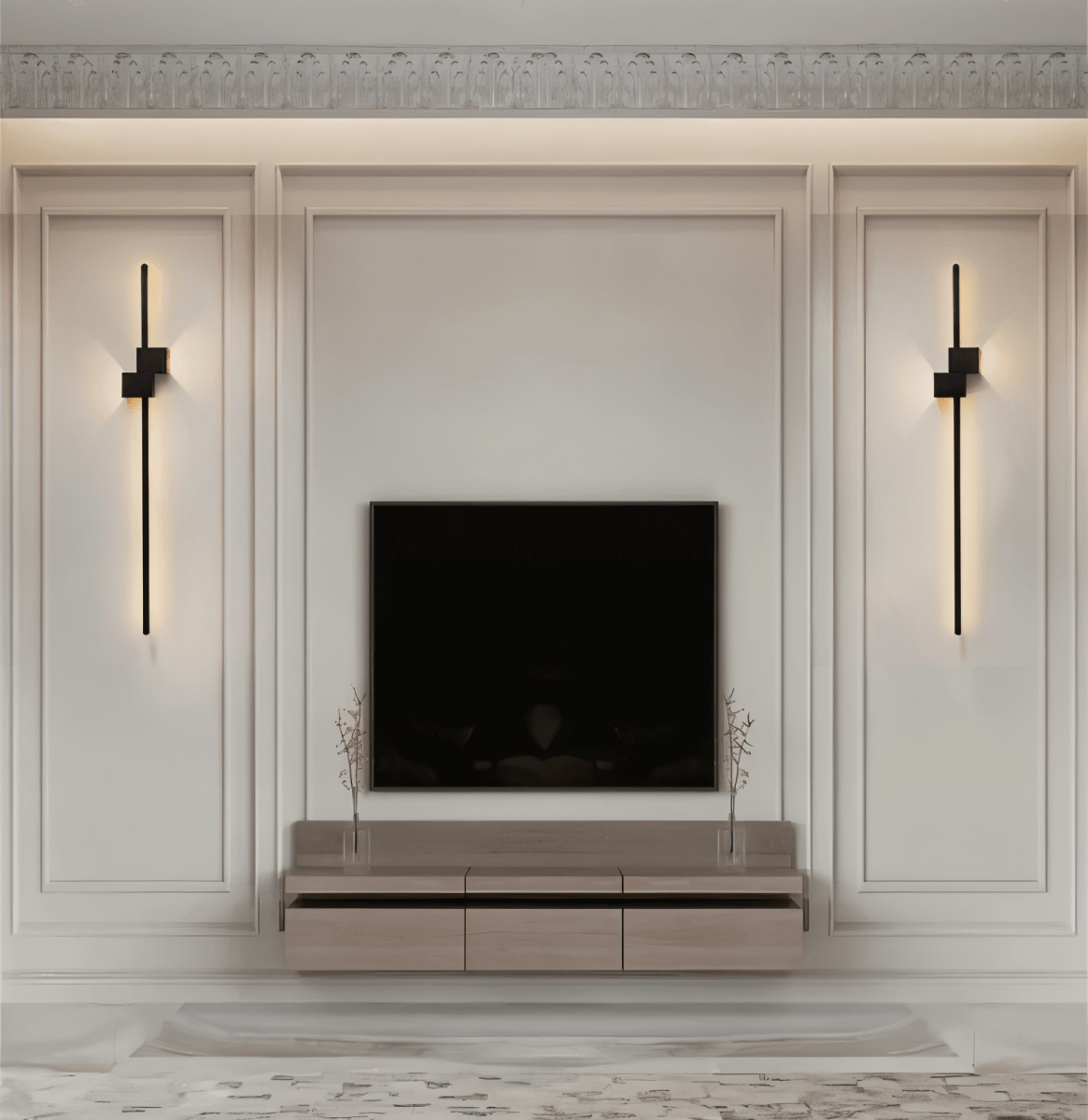 Minimalistische Led Buitenwandlamp Met Lineair Licht