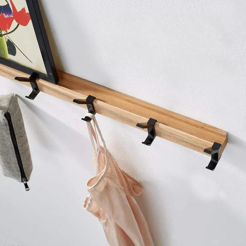 Houten Wandrek met Verstelbare Dubbele Haken