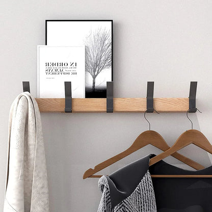 Houten Wandrek met Verstelbare Dubbele Haken