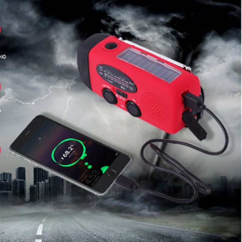 Sosguard noodradio op zonne energie met multifunctioneel ontwerp