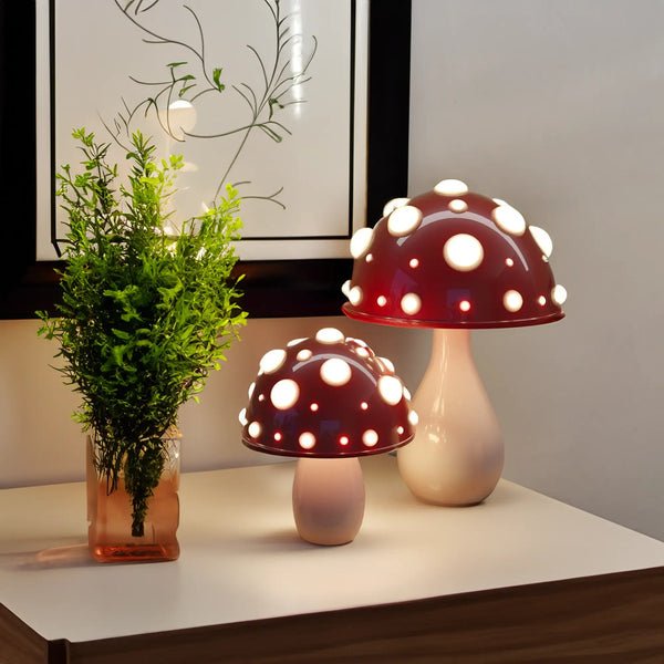 Paddenstoelvormige Led Tafellamp Met Sculpturale Vorm Voor Warme Moderne Sfeerverlichting