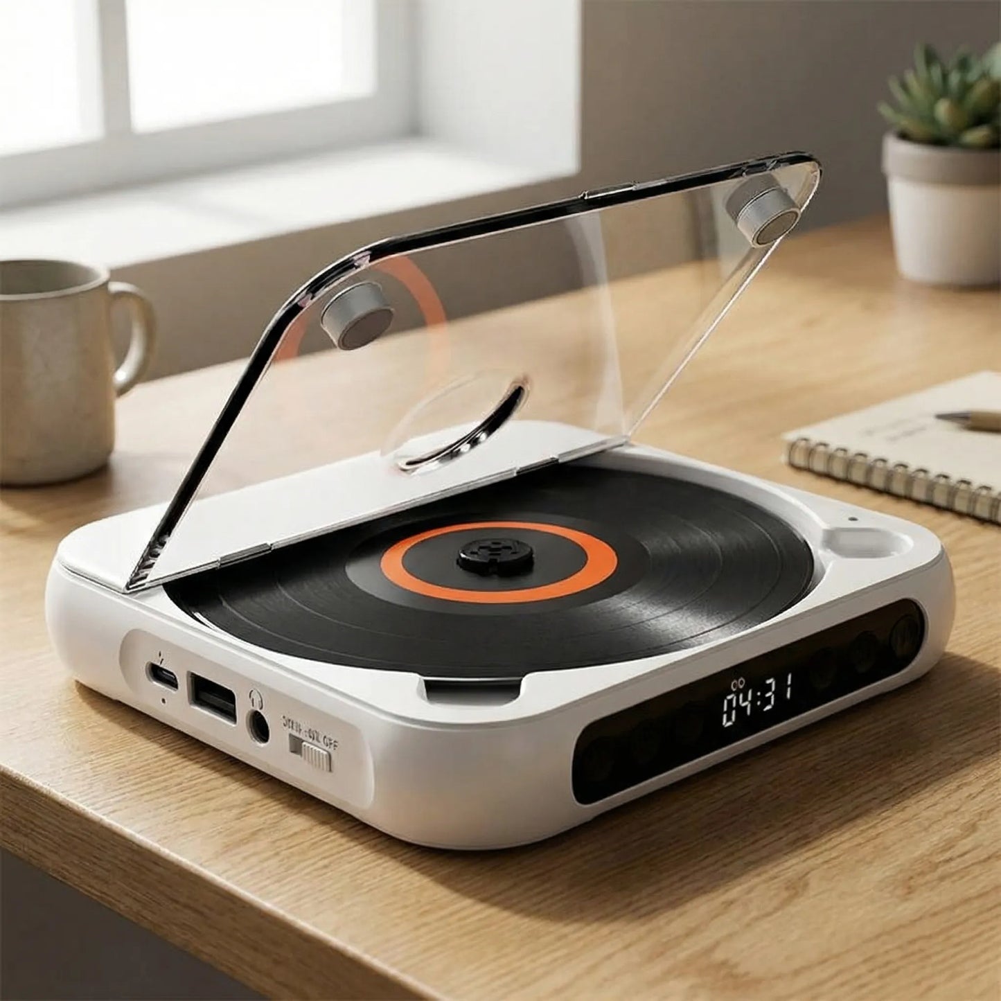 Compacte Draagbare Cd‑Speler met Bluetooth