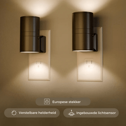 Dimbare led stekkerlamp met automatische lichtsensor