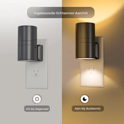Dimbare led stekkerlamp met automatische lichtsensor