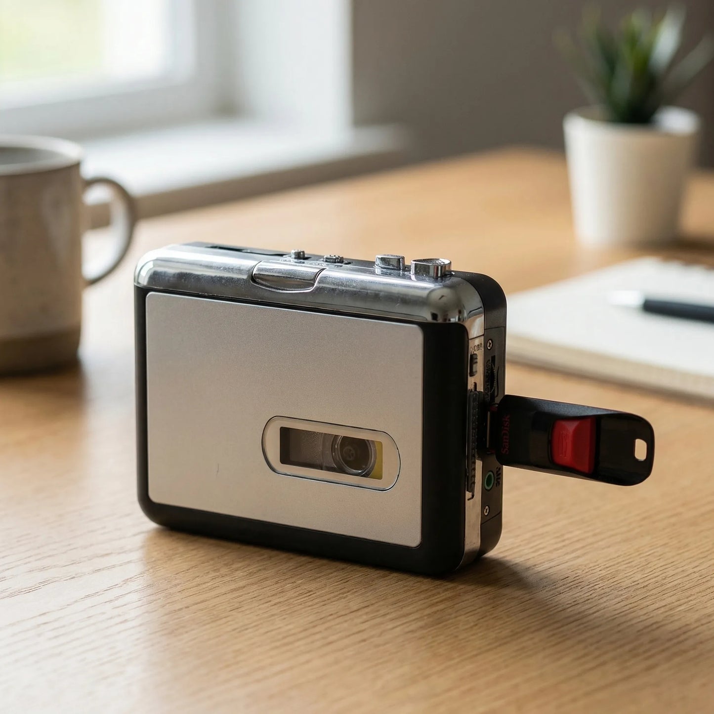 Draagbare cassette naar mp3 omzetter met usb opnamefunctie