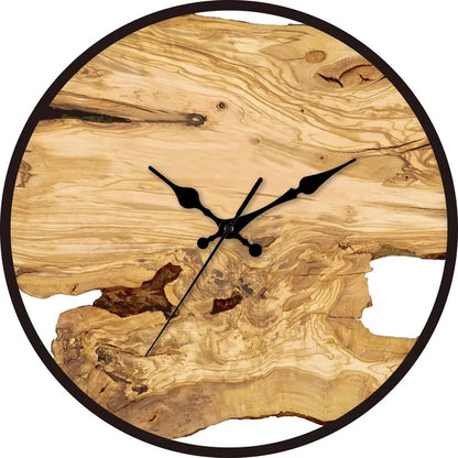Moderne Wandklok Met Houtlook Afwerking En Stil Quartzuurwerk