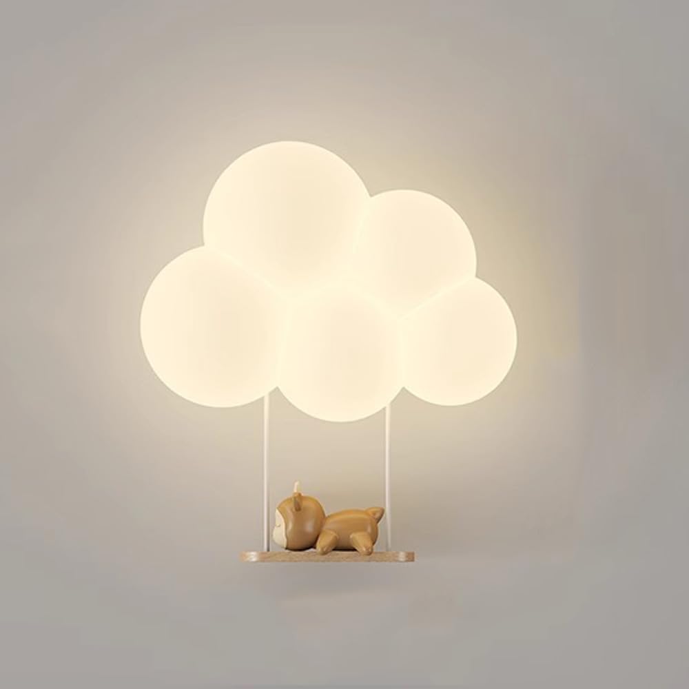 Wandlamp voor Kinderen met Zacht Wolkdesign en Warme LED Verlichting