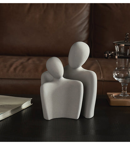 Abstracte Keramische Liefdessculptuur Voor Moderne En Tijdloze Woondecoratie