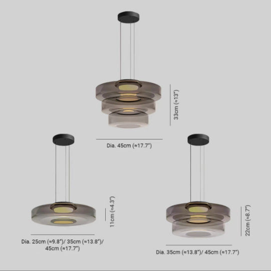 Gelaagde Glazen Hanglamp Met Tijdloos Minimalistisch Ontwerp