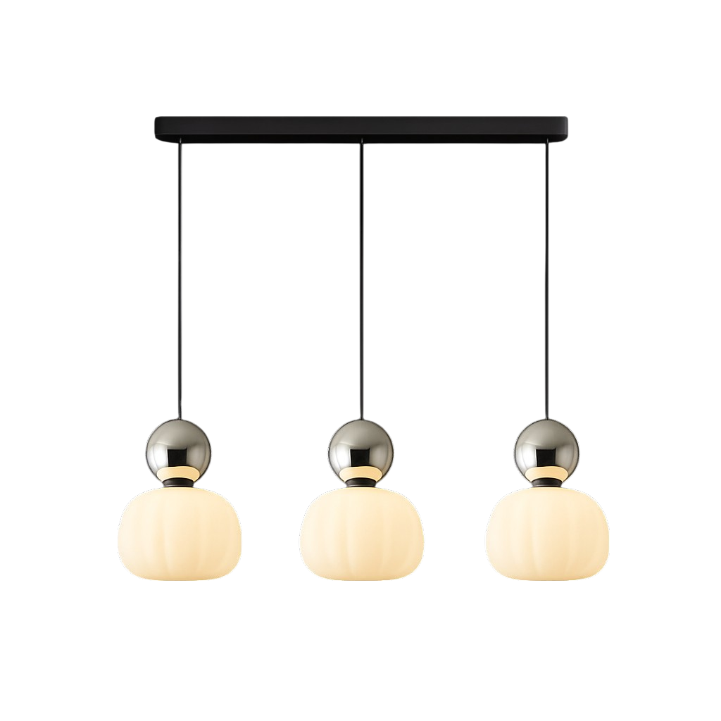 Hanglamp Met Opale Kap En Sferisch Accent Voor Warme LED Sfeerverlichting