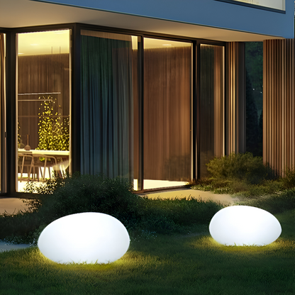 Decoratieve Tuinlamp In Steenvorm Met Solarverlichting Voor Buitenruimtes