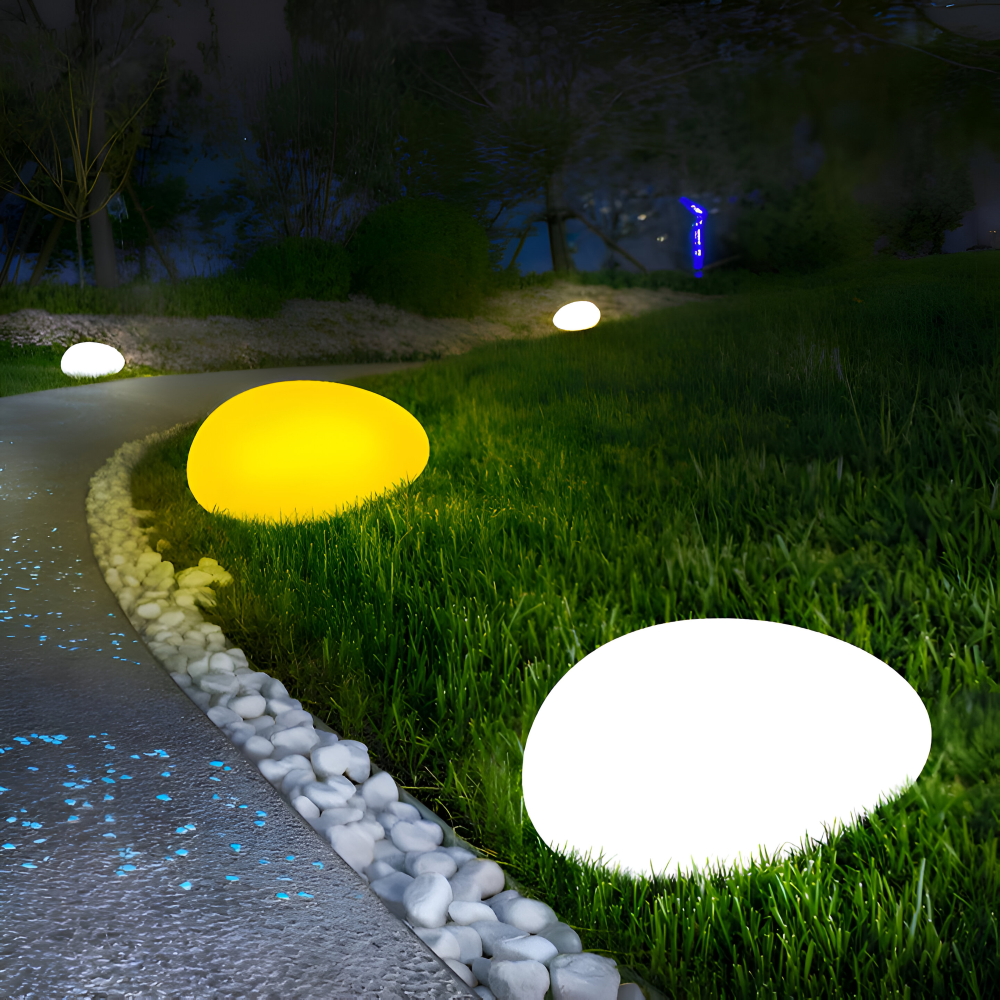 Decoratieve Tuinlamp In Steenvorm Met Solarverlichting Voor Buitenruimtes