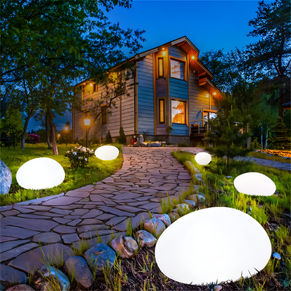 Decoratieve Tuinlamp In Steenvorm Met Solarverlichting Voor Buitenruimtes