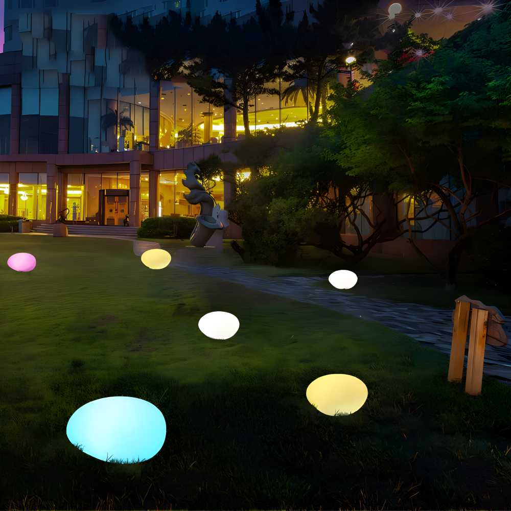 Decoratieve Tuinlamp In Steenvorm Met Solarverlichting Voor Buitenruimtes