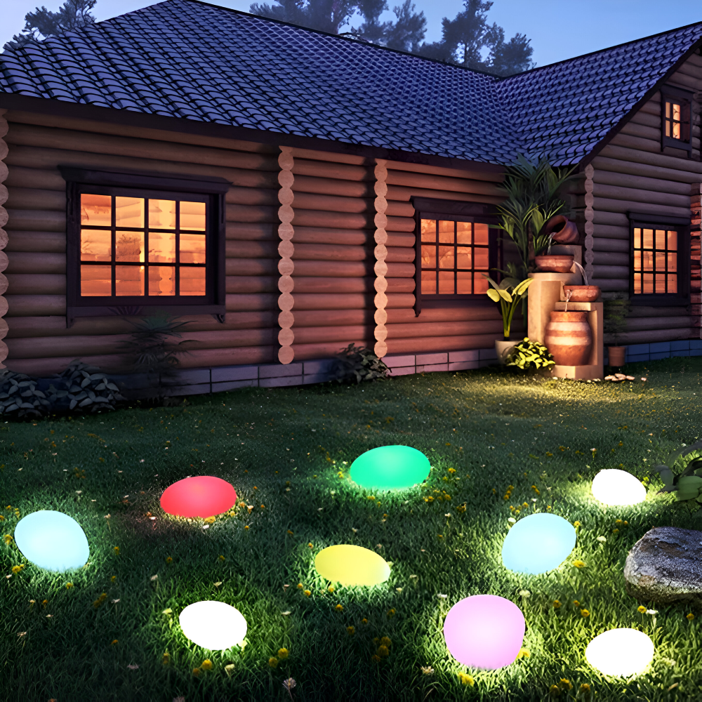 Decoratieve Tuinlamp In Steenvorm Met Solarverlichting Voor Buitenruimtes