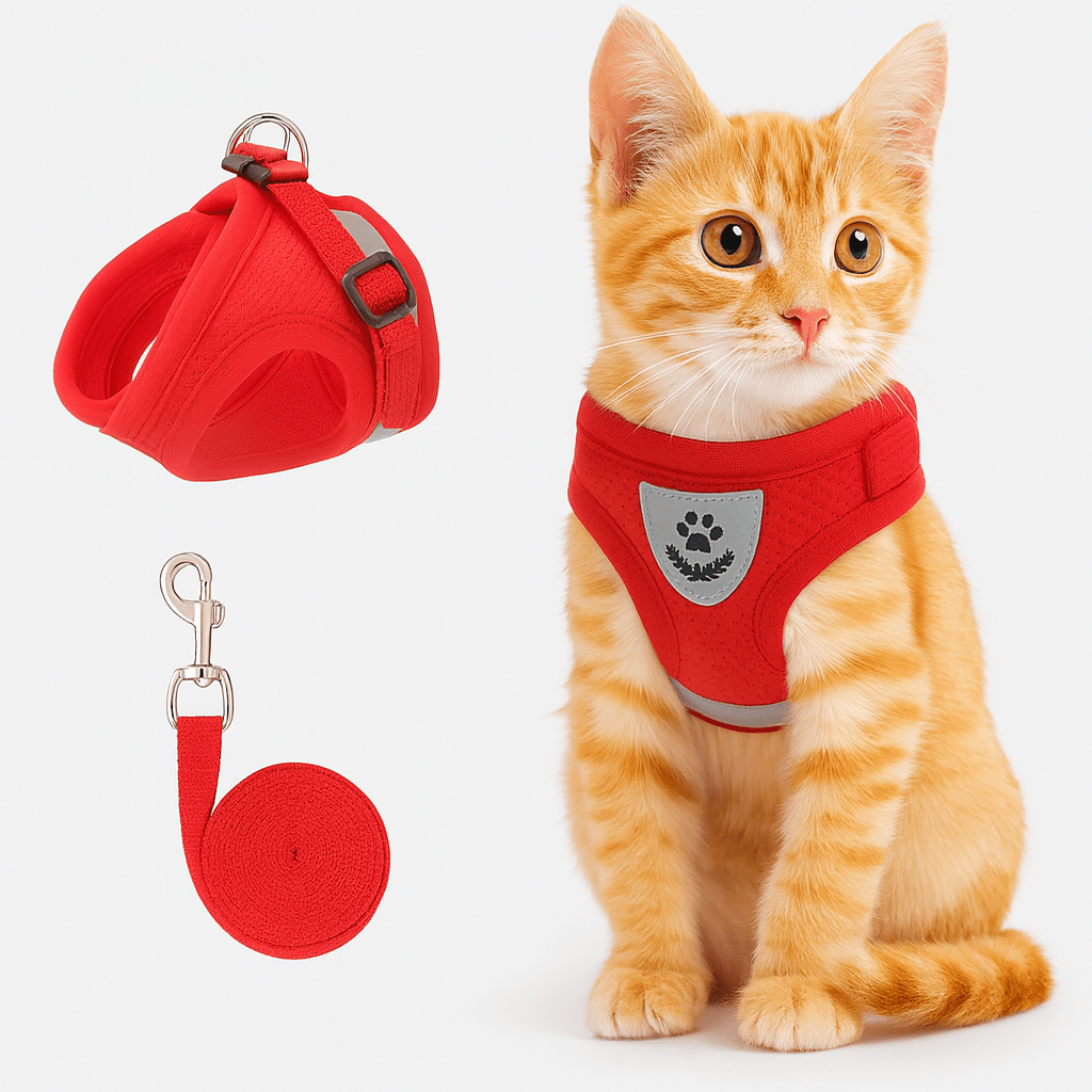 Verstelbaar Kattenharnas Met Comfortabele Pasvorm En Reflecterende Veiligheid
