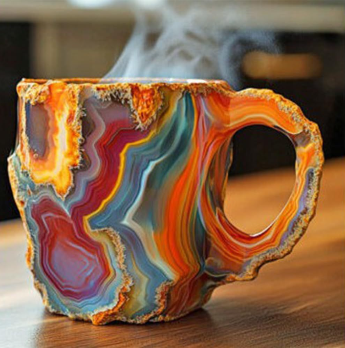 Kristallen Drinkmok Met Imitatie Mineraalstructuur En Extra Zachte Dagelijkse Warmtebeleving