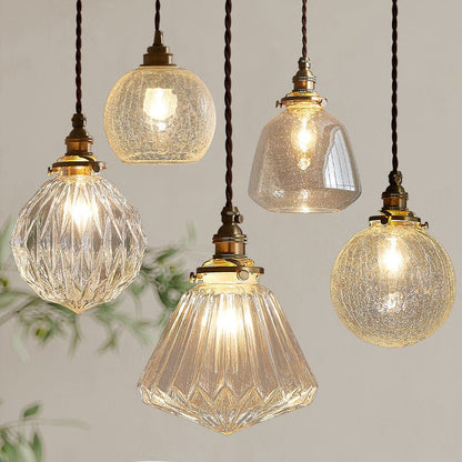 Vintage Glazen Hanglamp Met Tijdloze Uitstraling