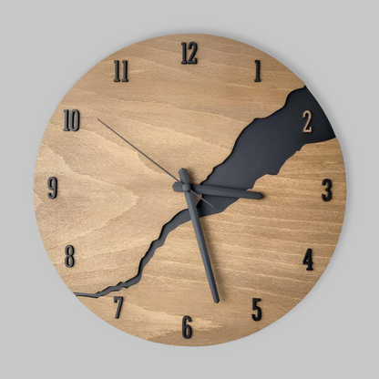 Houten Wandklok Met Tijdloos Design Voor Woonkamer, Keuken En Kantoor