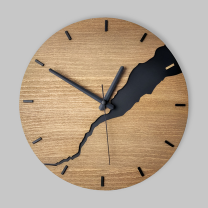Houten Wandklok Met Tijdloos Design Voor Woonkamer, Keuken En Kantoor