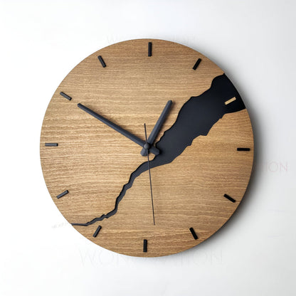 Houten Wandklok Met Tijdloos Design Voor Woonkamer, Keuken En Kantoor