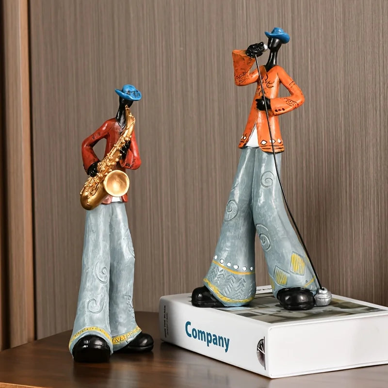 Decoratief Beeld Van Jazzmuzikant Voor Stijlvolle Interieurs