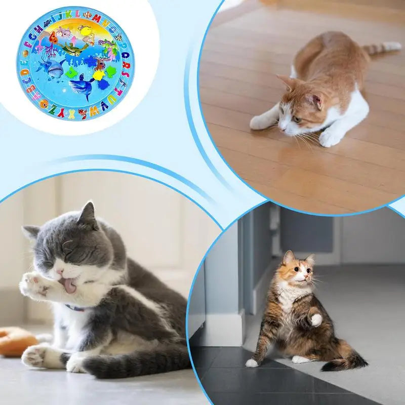 Stevige Kattenspeelmat Met Krasbestendige Waterwereld En Dagelijkse Zintuiglijke Stimulatie
