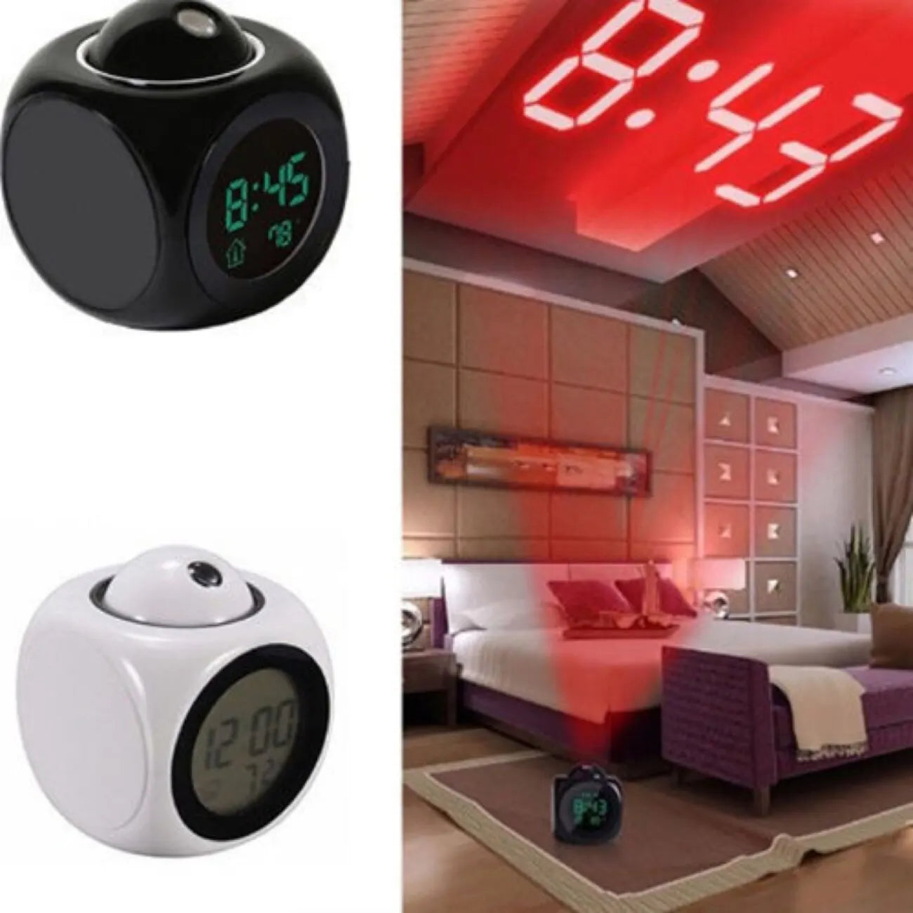 BrightCast Projectiewekker met LED Tijd & Temperatuur