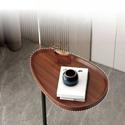 C-vormige Bijzettafel van Hout en Metaal voor Bank of Bed