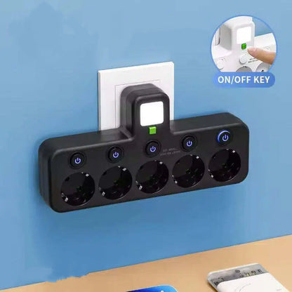 Stekkerdoos Met USB Aansluitingen En Nachtverlichting Voor Georganiseerde Werkplekken