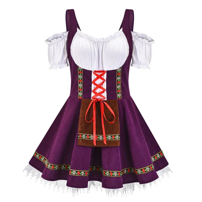 Midi Oktoberfest Jurk Met Veterdetail En Traditionele Feestuitstraling