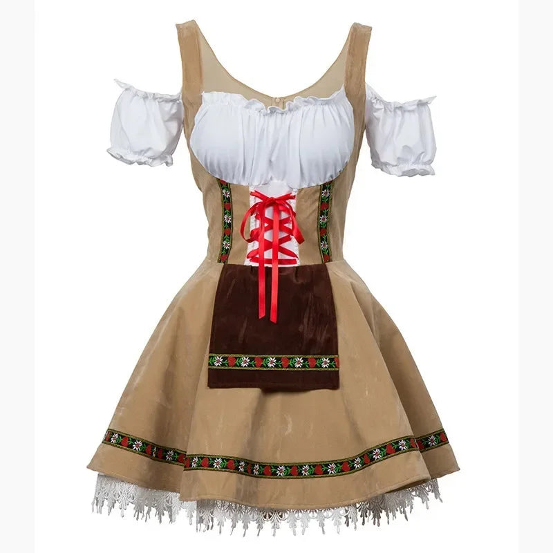 Midi Oktoberfest Jurk Met Veterdetail En Traditionele Feestuitstraling