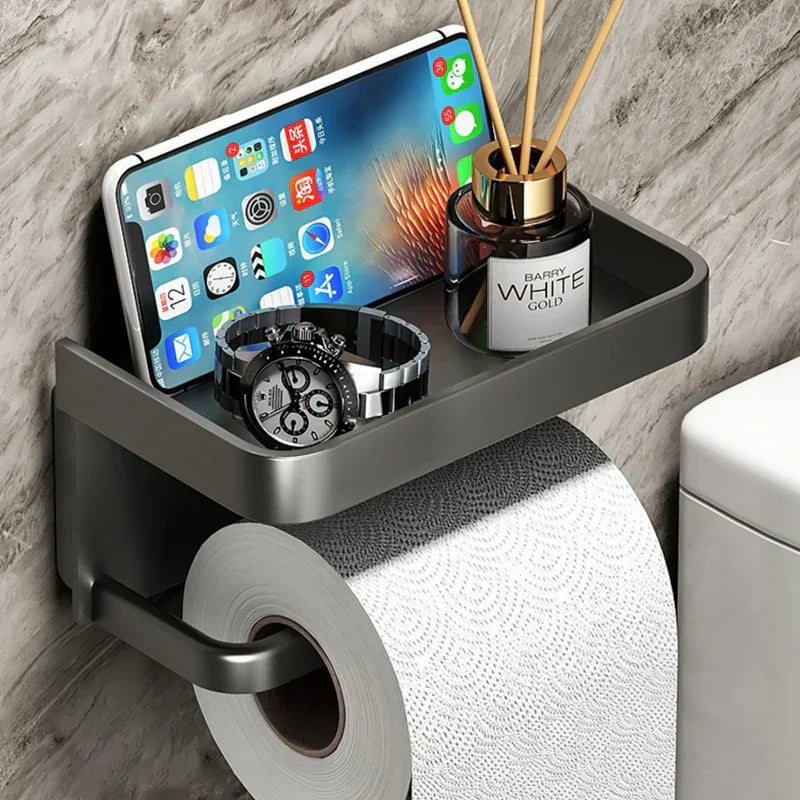 Toiletrolhouder Met Opbergplank En Moderne Constructie