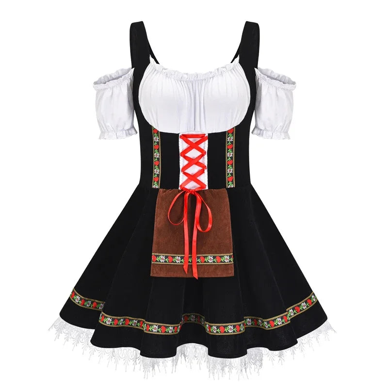 Midi Oktoberfest Jurk Met Veterdetail En Traditionele Feestuitstraling