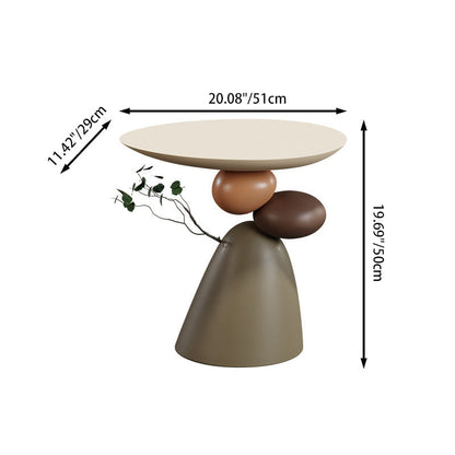 Sculpturale bijzettafel van hars met organische voet
