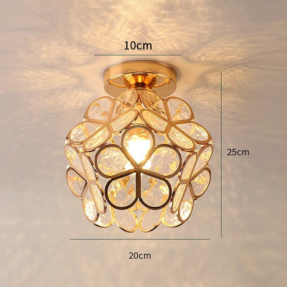 Luxe Plafondlamp Met Bloemvormig Design En Glazen Details