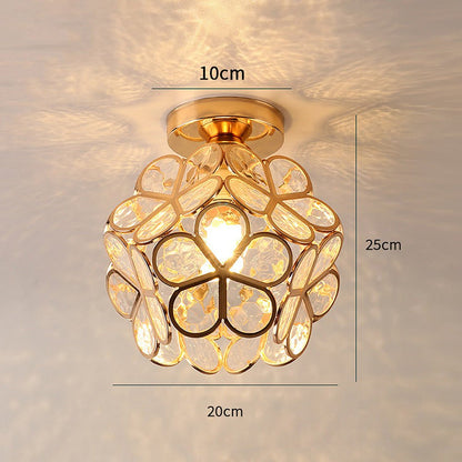Luxe Plafondlamp Met Bloemvormig Design En Glazen Details