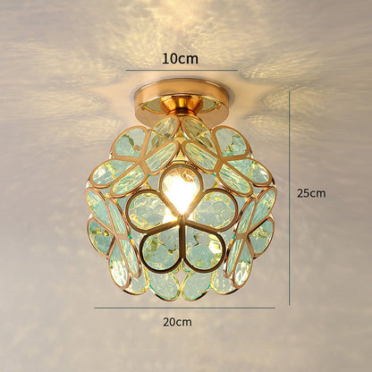 Luxe Plafondlamp Met Bloemvormig Design En Glazen Details