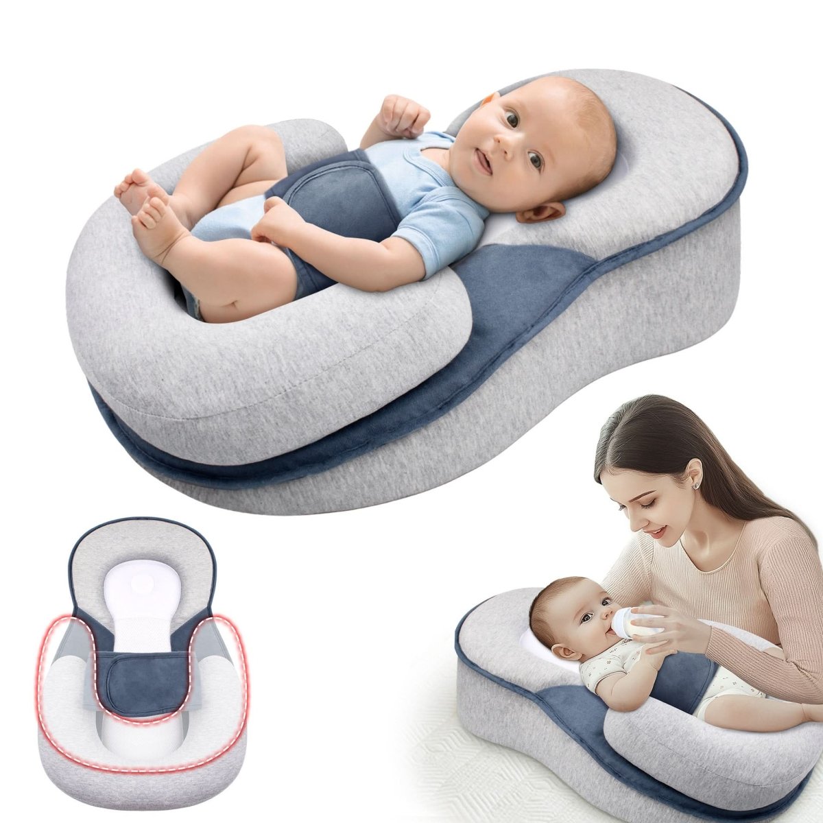 Ergonomisch Babykussen Met Vormgegeven Hoofd‑ En Rugsteun