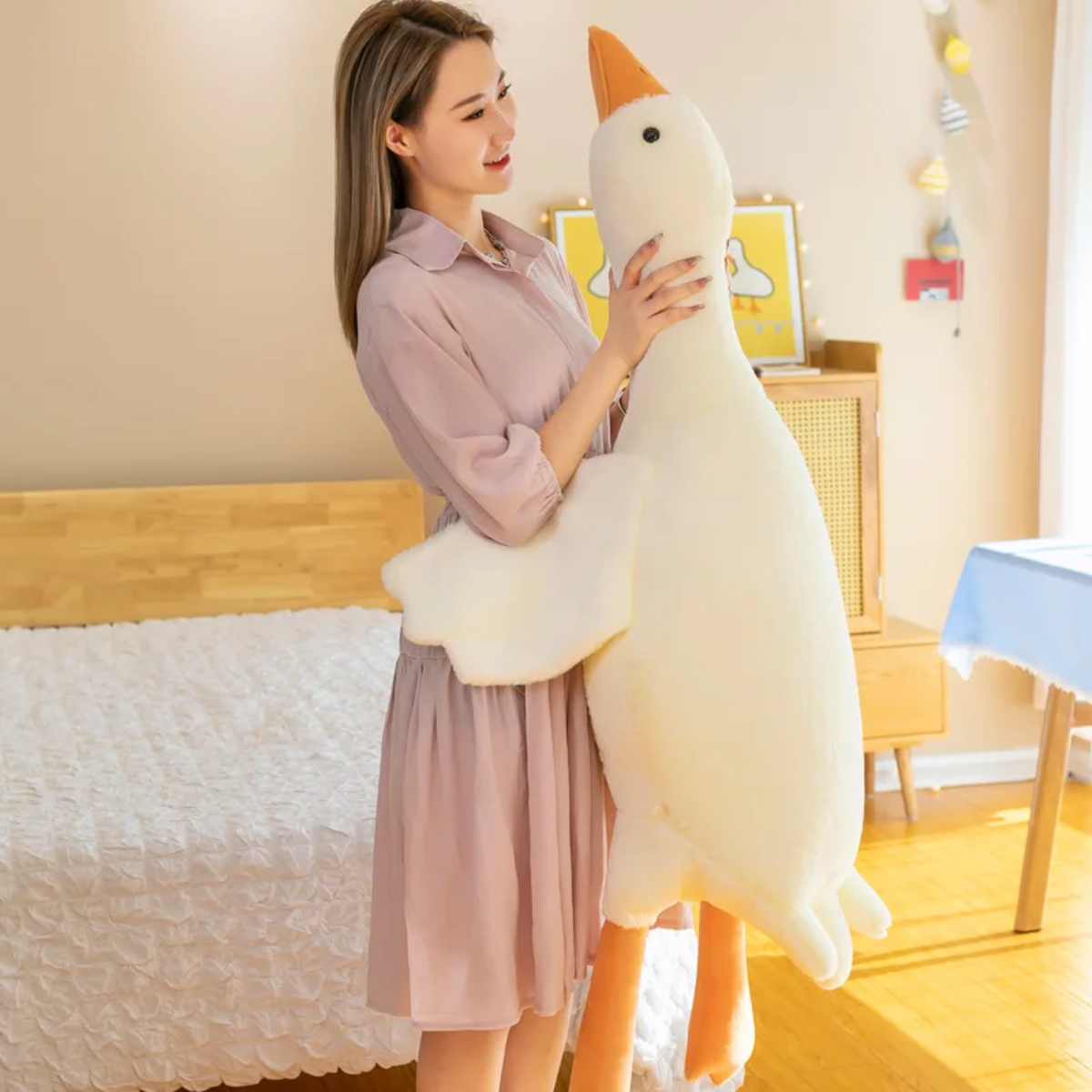 Ganzen Knuffelkussen Met Extra Zacht Pluche Design Voor Comfort En Gezelligheid