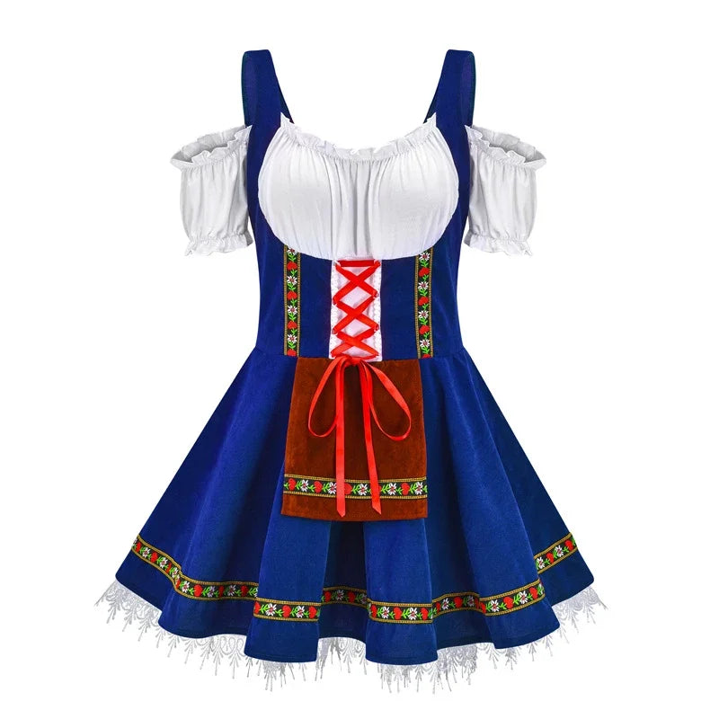 Midi Oktoberfest Jurk Met Veterdetail En Traditionele Feestuitstraling