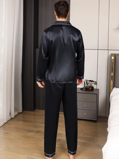 Heren Pyjamaset Met Satijnlook Voor Comfortabele Nachten