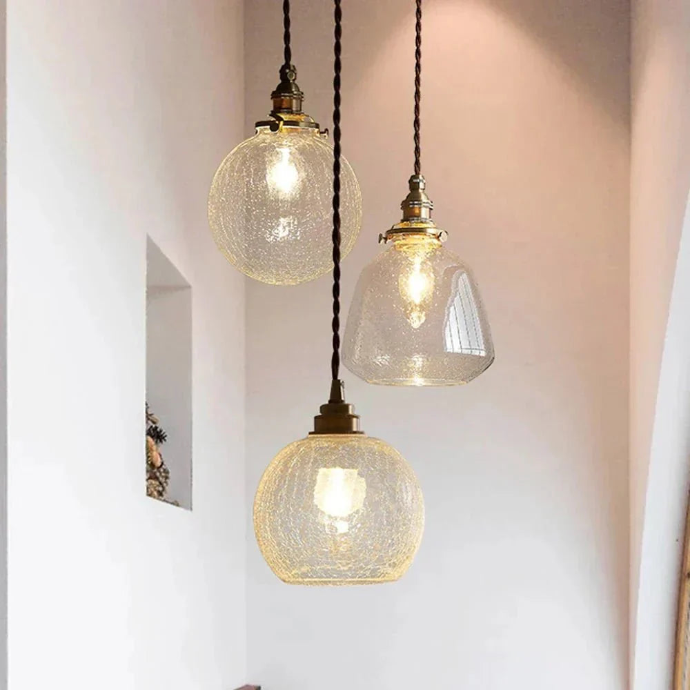 Vintage Glazen Hanglamp Met Tijdloze Uitstraling