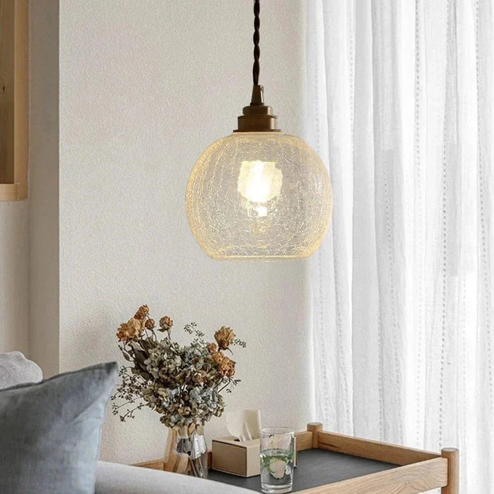Vintage Glazen Hanglamp Met Tijdloze Uitstraling