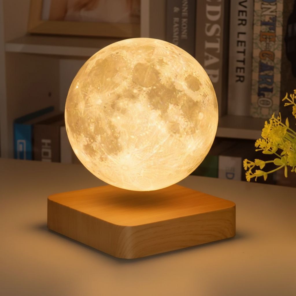Zwevende Maanlamp Met Dimbare Led Voor Rustgevende Sfeerverlichting