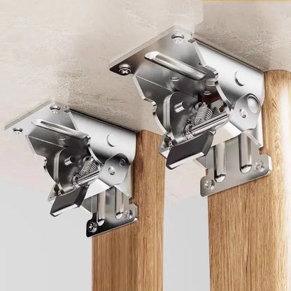 Klaphouderset Voor Ruimtebesparende En Stevige Wandmontage Van Werk‑En Tafelbladen