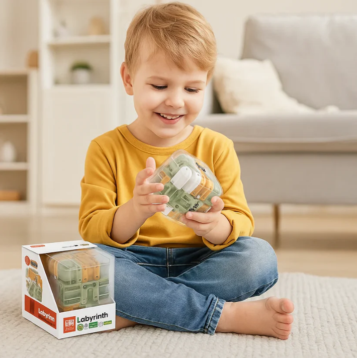 3D Labyrintkubus met Balletje voor Kinderen en Volwassenen