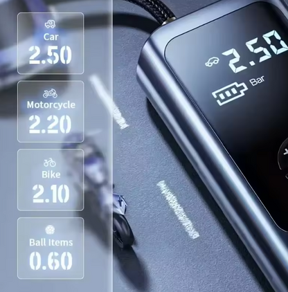 Draadloze Luchtcompressor Met Digitaal Display Voor Auto- En Fietsbanden